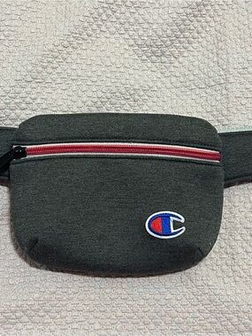 Champion Dark Gray Waist Pack with Red and Blue Logo